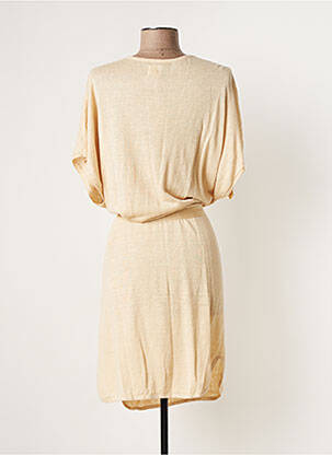 Rochie midi mâneci scurte mâneci scurte bej DES PETITS HAUTS femeie