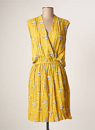 Rochie midi imprimeu floral fără mâneci galben SEE U SOON femeie