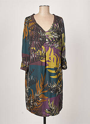 Rochie midi mâneci 3/4 mâneci 3/4 verde JULIE GUERLANDE femeie