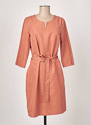 Rochie midi mâneci 3/4 mâneci 3/4 portocalie DIANE LAURY femeie