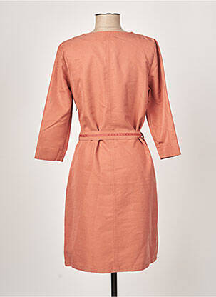 Rochie midi mâneci 3/4 mâneci 3/4 portocalie DIANE LAURY femeie
