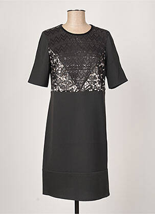 Rochie midi țesătură crep mâneci scurte negru DIANE LAURY femeie