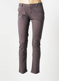 Pantalon chino talie joasă talie joasă gri LAB DIP PARIS femme