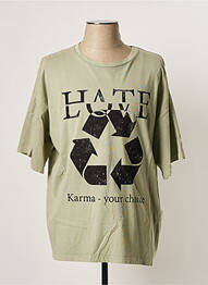 Tricou imprimeu fantezie mâneci scurte verde MY ESSENTIAL WARDROBE femme