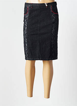 Fustă midi elasticitate negru AQUAJEANS femeie