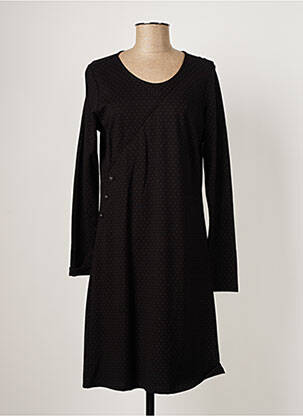 Rochie midi imprimeu fantezie mâneci lungi negru THALASSA femeie