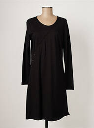 Rochie midi imprimeu fantezie mâneci lungi negru THALASSA femme