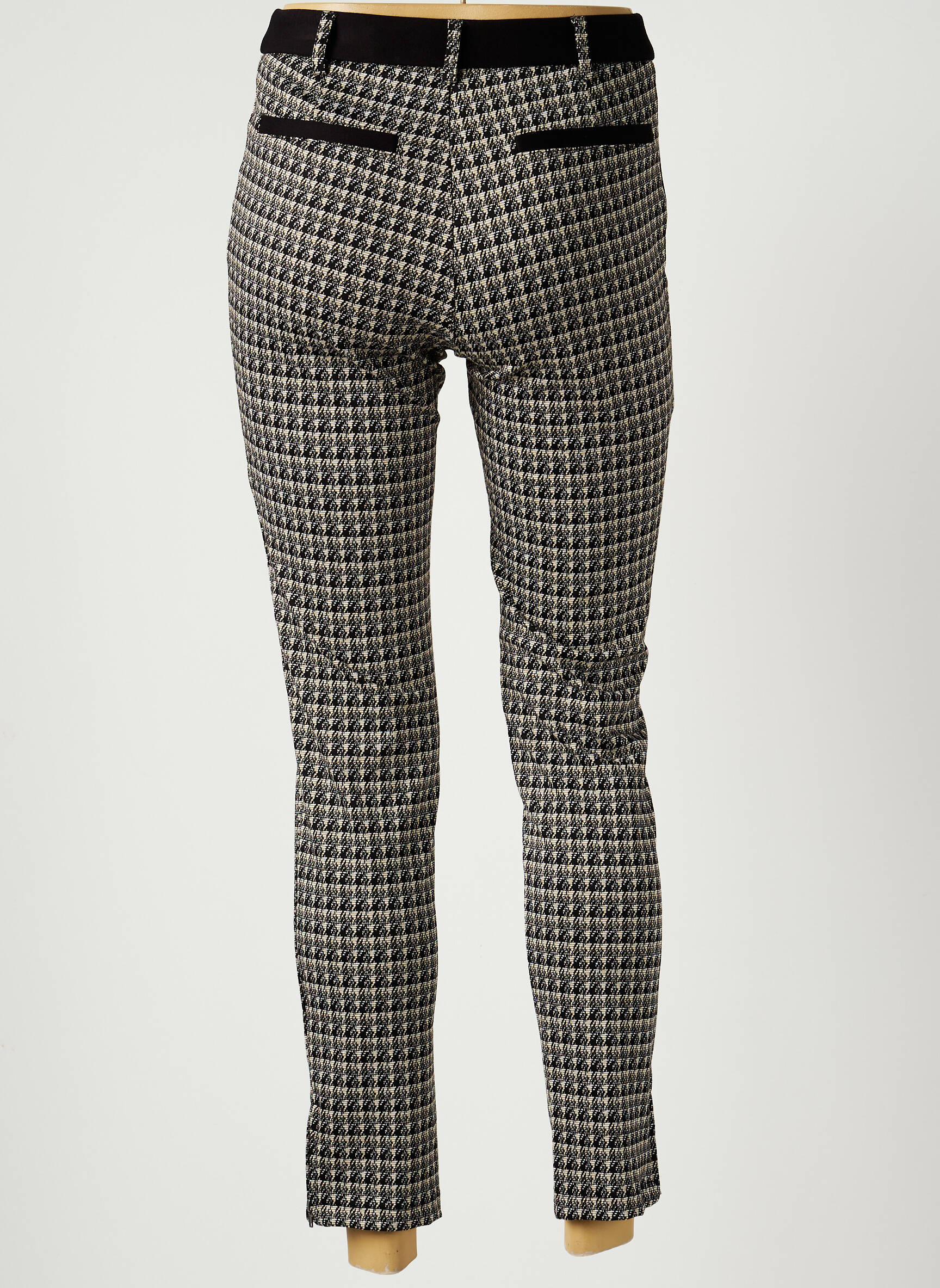 Pantalon chino închidere cu fermoar sub clapetă cu nasturi mărime normală negru LOLA ESPELETA femeie
