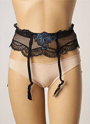 Corset/jartieră efect material satinat negru LISE CHARMEL femeie