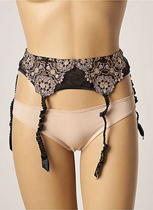 Corset/jartieră efect material satinat negru LOUISA BRACQ femeie