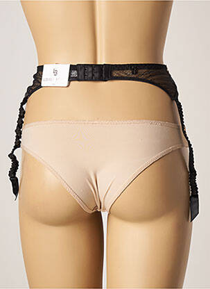 Corset/jartieră efect material satinat negru LOUISA BRACQ femeie