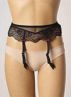 Corset/jartieră efect material satinat negru ANTINEA femeie