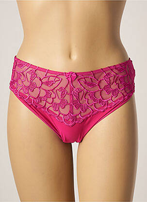 Tanga efect material satinat roz FAUVE femeie