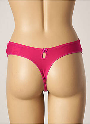 Tanga efect material satinat roz FAUVE femeie