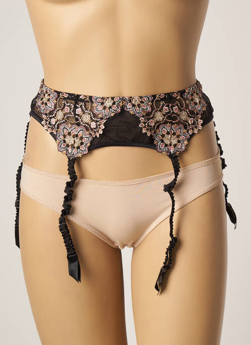 Corset/jartieră efect material satinat negru LOUISA BRACQ femme