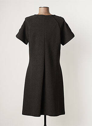 Rochie midi închidere cu fermoar la spate mâneci scurte gri EVA KAYAN femeie