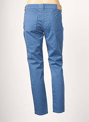 Pantalon slim broderie cu nituri talie joasă albastru SUN VALLEY femeie