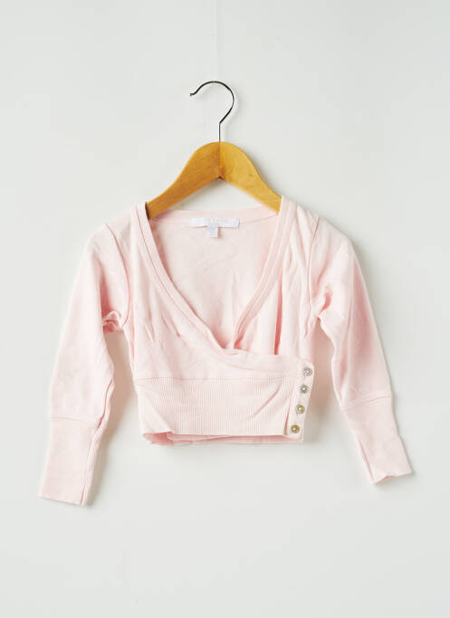 Cardigan petrecut roz LISA ROSE fată