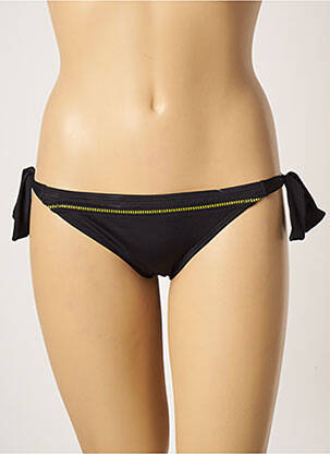 Chiloți de baie efect material satinat bikini negru CHERRY BEACH femeie