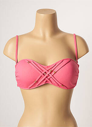 Sutien de costum de baie elasticitate top bentiță roz KIWI femeie