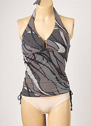 Sutien de costum de baie elasticitate top triunghiuri negru MOONTIDE femeie