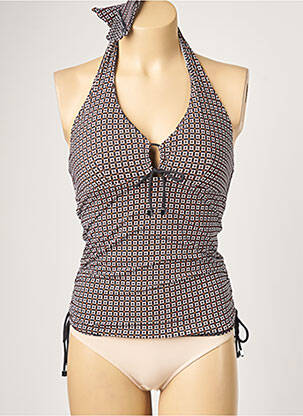 Sutien de costum de baie elasticitate top triunghiuri negru MOONTIDE femeie