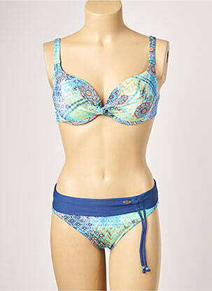 Costum de baie din două piese elasticitate top sutien modelat albastru SUN PLAYA femeie