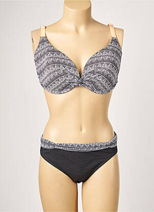 Costum de baie din două piese elasticitate top sutien modelat negru SUN PLAYA femeie
