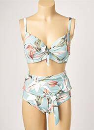 Costum de baie din două piese elasticitate top sutien modelat albastru MOONTIDE femeie