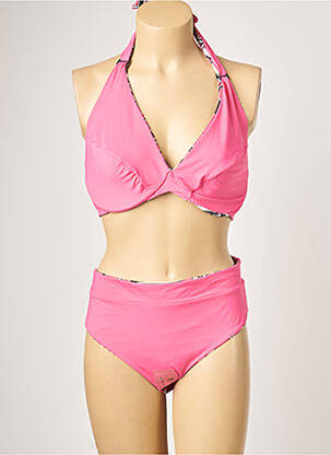 Costum de baie din două piese elasticitate top triunghiuri roz MOONTIDE femeie