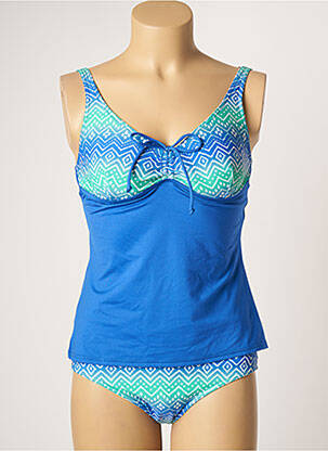 Tankini bretele elastice albastru PLAGE DU SUD femeie