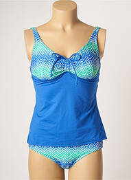 Tankini bretele elastice albastru PLAGE DU SUD femme