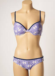 Costum de baie din două piese închidere cu agrafă top sutien push-up violet LULUCASTAGNETTE femme