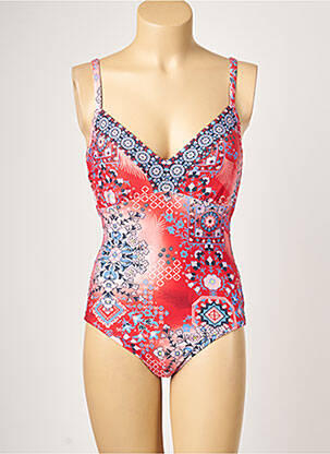 Costum de baie dintr-o singură piesă imprimeu fantezie top triunghiuri roșu SEAFOLLY femeie