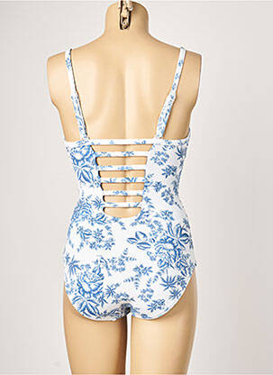 Costum de baie dintr-o singură piesă efect material satinat sutien cupe întregi cu decolteu înalt alb SEAFOLLY femeie