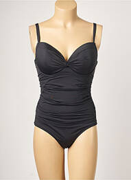 Costum de baie dintr-o singură piesă efect material satinat top sutien modelat negru MOONTIDE femeie