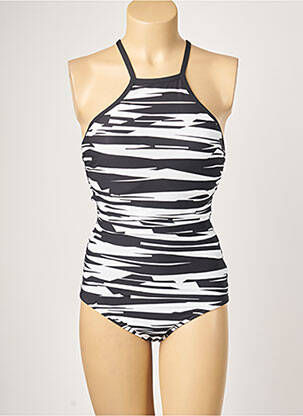 Costum de baie dintr-o singură piesă efect material satinat sutien cupe întregi cu decolteu înalt negru SEAFOLLY femeie