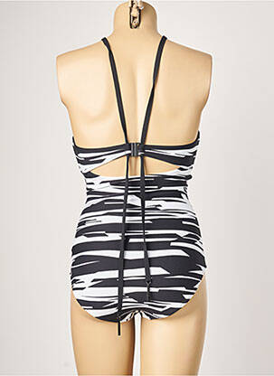 Costum de baie dintr-o singură piesă efect material satinat sutien cupe întregi cu decolteu înalt negru SEAFOLLY femeie