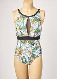 Costum de baie dintr-o singură piesă efect material satinat top sutien modelat verde MOONTIDE femme