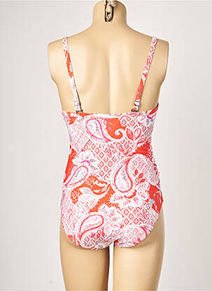 Costum de baie dintr-o singură piesă efect material satinat top sutien modelat portocalie MOONTIDE femeie