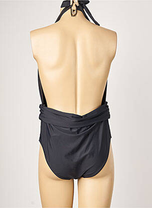 Costum de baie dintr-o singură piesă efect material satinat top triunghiuri negru SUN PROJECT femeie