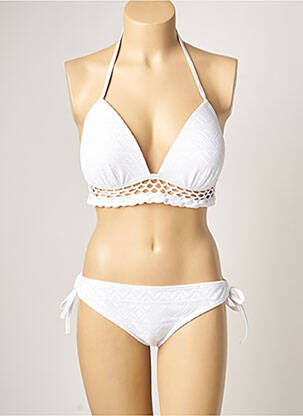 Costum de baie din două piese elasticitate top sutien modelat alb DAG ADOM femeie
