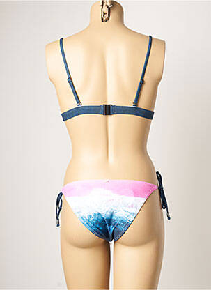 Costum de baie din două piese elasticitate top triunghiuri roz PIHA femeie