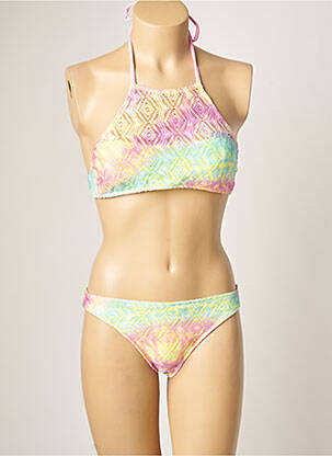 Costum de baie din două piese elasticitate top sutien modelat roz BORABORA femeie