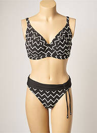 Costum de baie din două piese elasticitate sutien cupe întregi cu decolteu înalt negru SUN PLAYA femeie