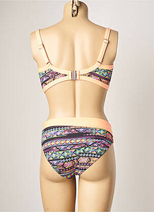 Costum de baie din două piese elasticitate sutien cupe întregi cu decolteu înalt roz SUN PLAYA femeie
