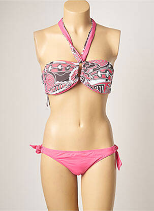 Costum de baie din două piese elasticitate top sutien modelat roz MOONTIDE femeie