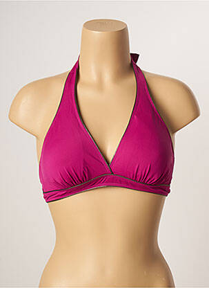 Sutien de costum de baie elasticitate top triunghiuri roz LIVIA femme