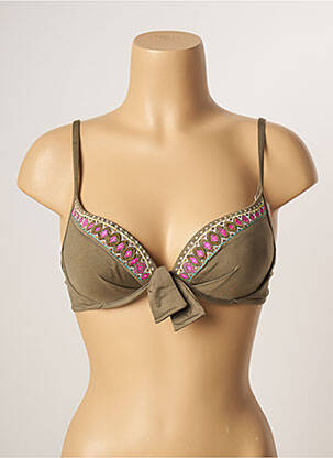 Sutien de costum de baie elasticitate top sutien modelat verde LIVIA femeie