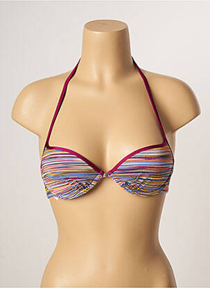 Sutien de costum de baie elasticitate top sutien modelat roz KIWI femeie
